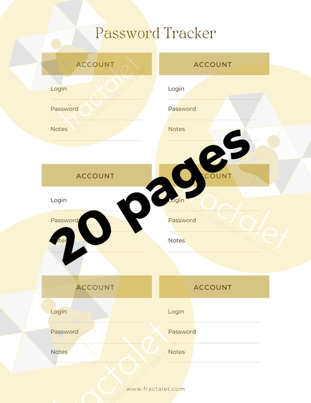 Fractalet Password Tracker | white