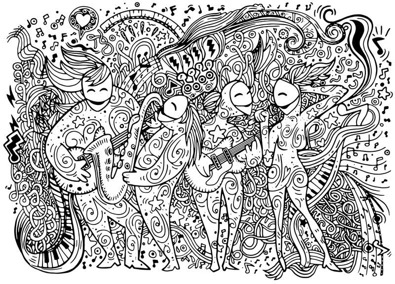 Printable Doodle Relief Art Coloring