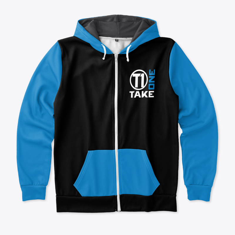 All Over Zip Hoodie Blue