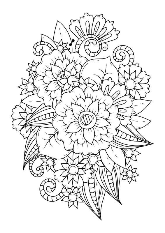 Printable Floral Doodle Coloring Book