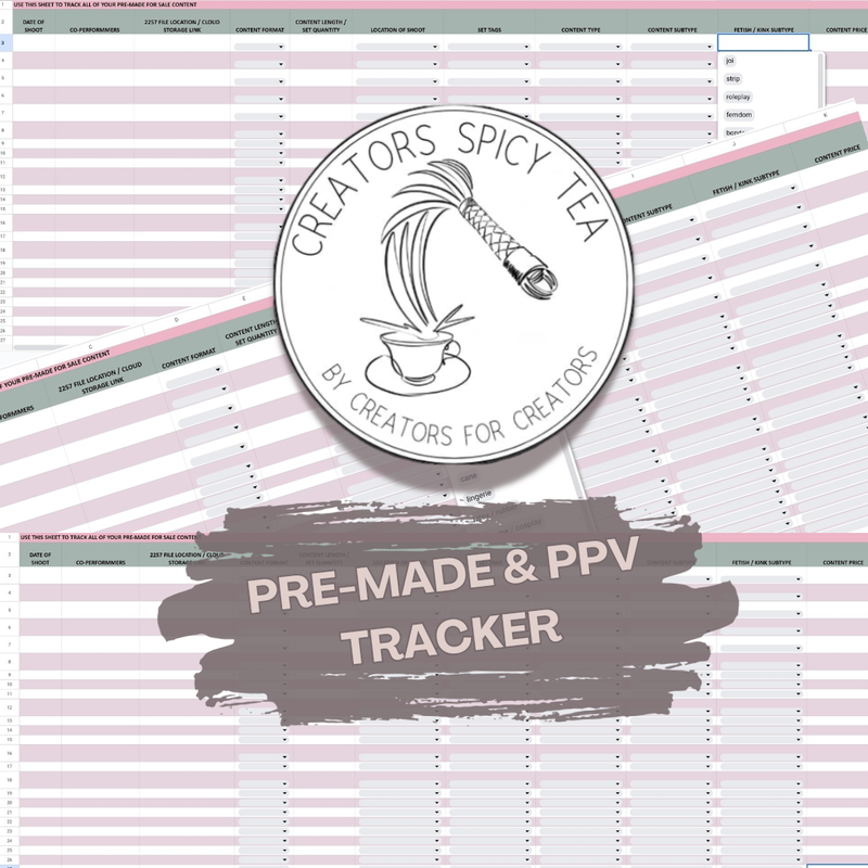 Pre-Made / PPV Content for Sale Tracker