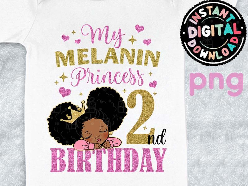 Melanin Princess Birth Day PNG Dowload