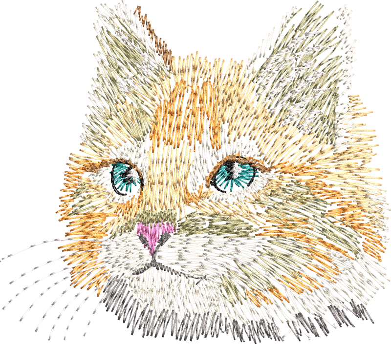 Cute Cat Face embroidery design dst-pes