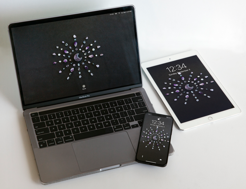 Amethyst Moon Crystal Grid Desktop