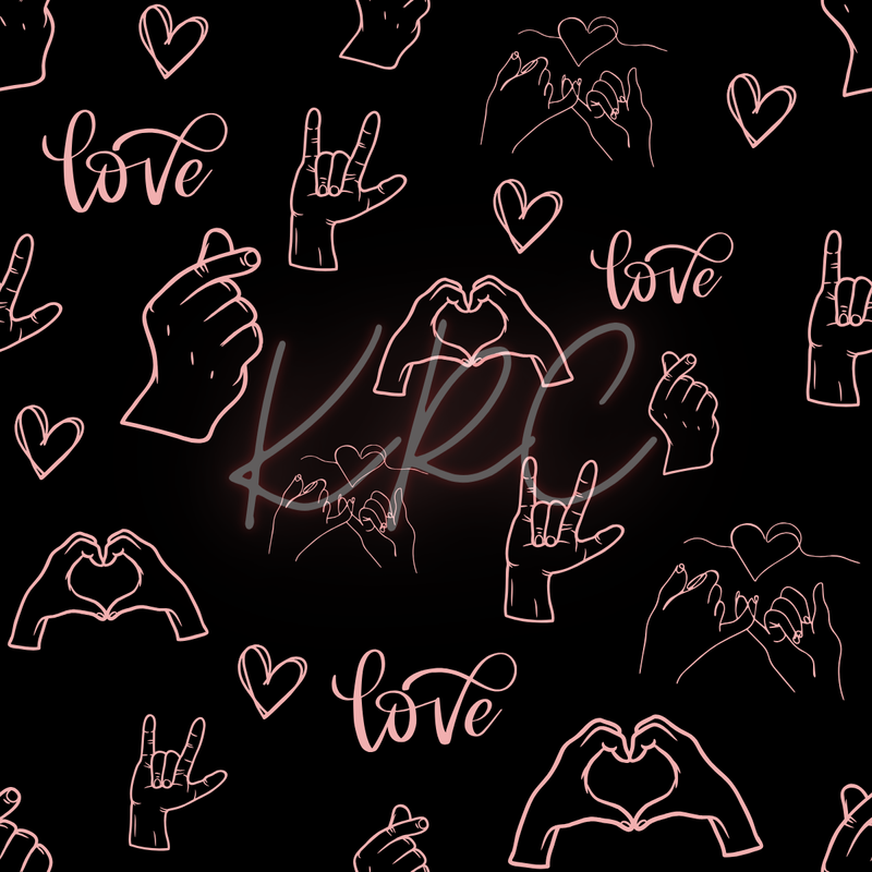 Valentine Hand signs Hearts Seamless