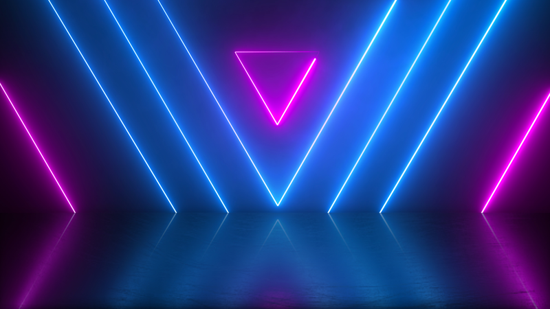 Triangle Neon Lights Looped Background