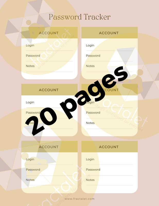 Fractalet Password Tracker | blush