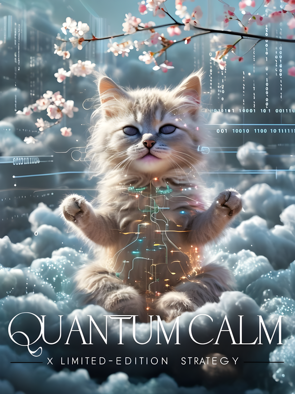 Quantum Calm: Meditating Kitty