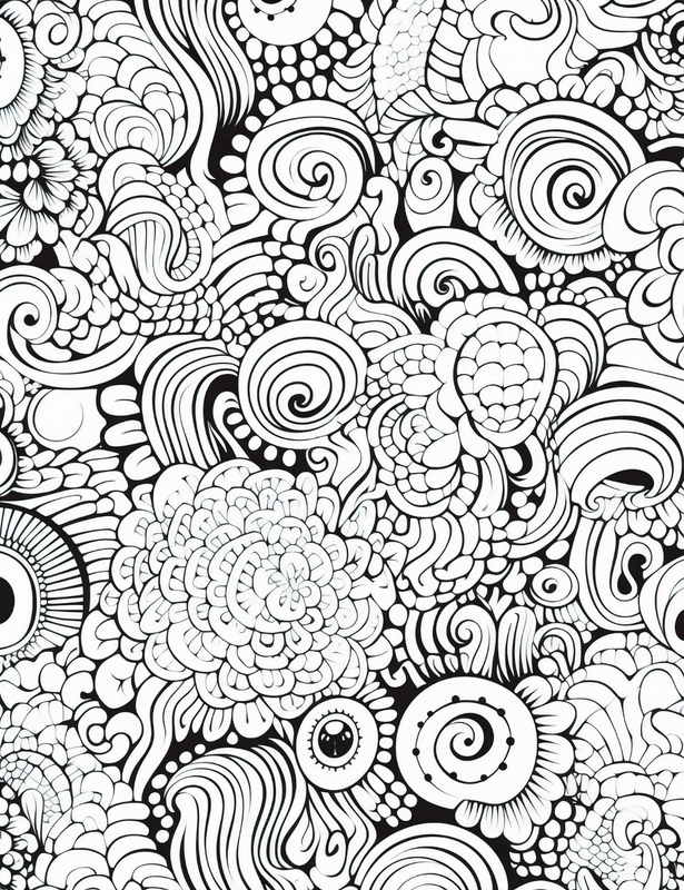 Printable Doodle Pattern Coloring Book