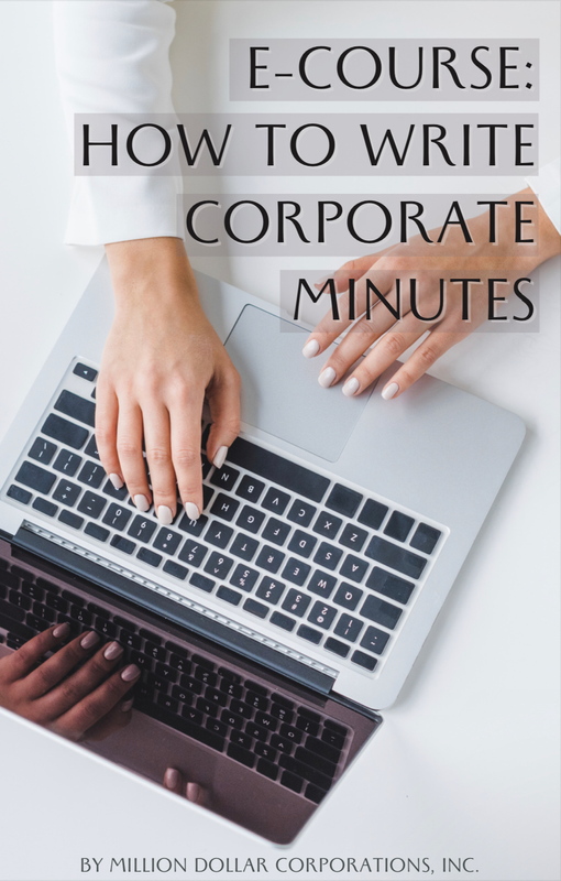 E-Course: How to Write Corporate Minutes