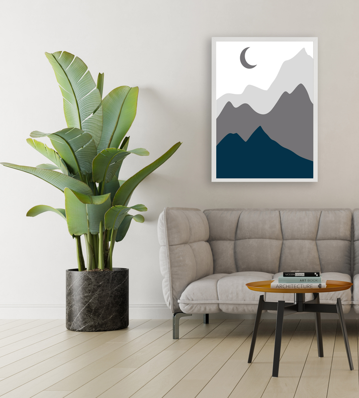 Mountains and moon