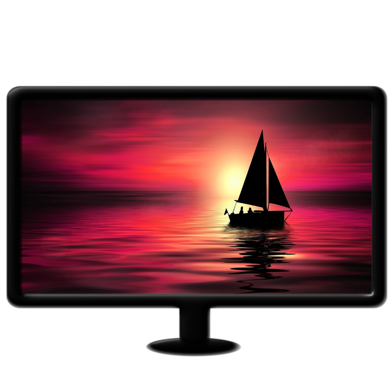 Sail boat with red sunset live wallpaper