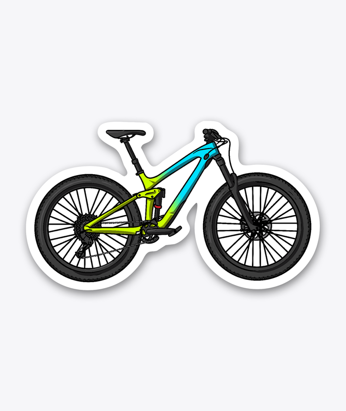 Mountain Bike Sticker - Teal Enduro Bike