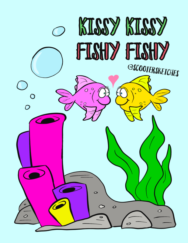 Kissy Kissy Fishy Fishy Coloring Book