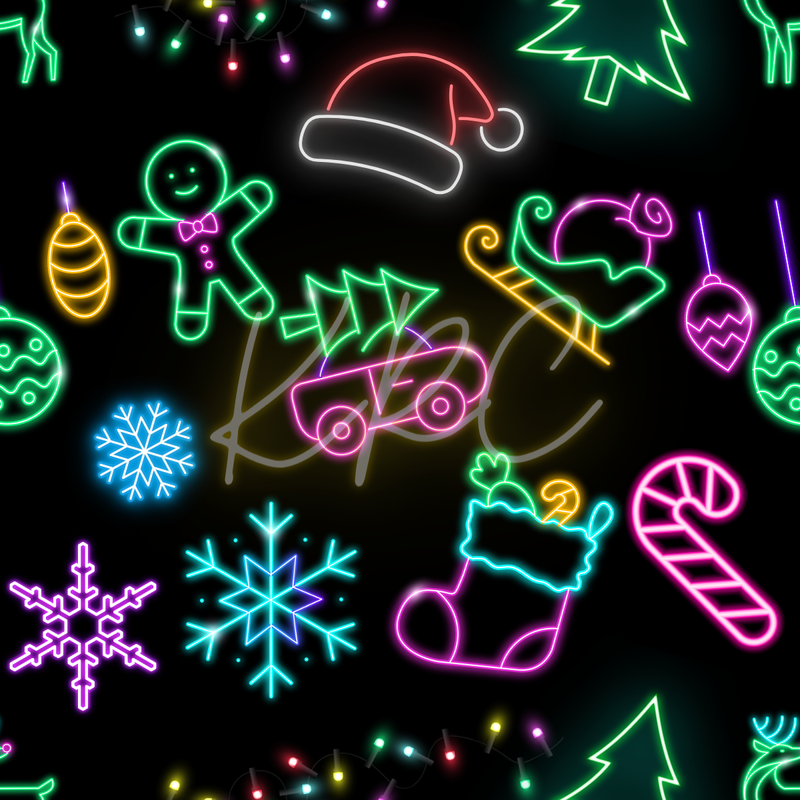NEON CHRISTMAS Seamless