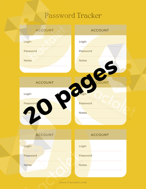 Fractalet Password Tracker | f. gold