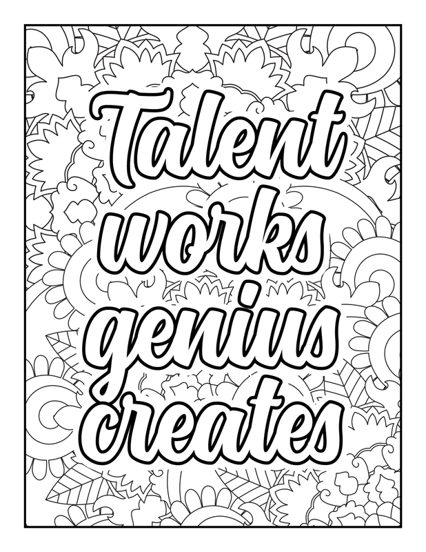 Doodle Quotes Coloring Book