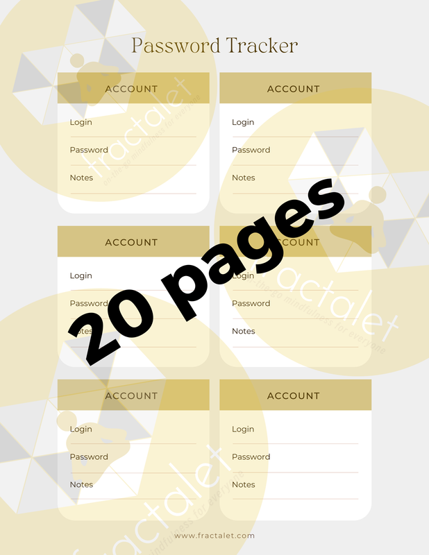 Fractalet Password Tracker | lt grey