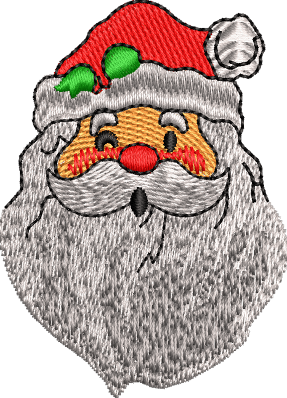 Santa Face Gnome embroidery design dst