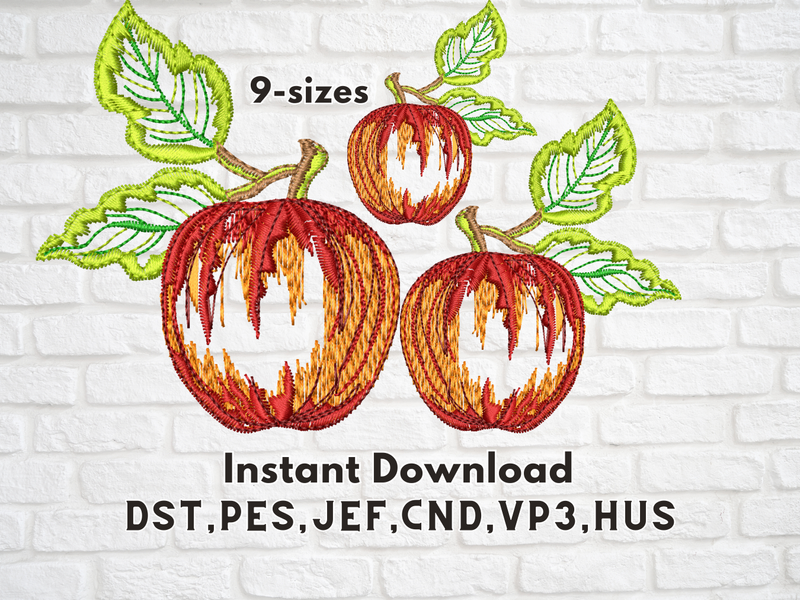 Cool Apple embroidery design, Apple mini