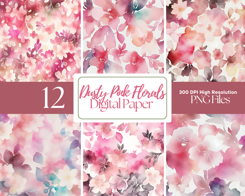 Pink Floral Abstact Digital Paper