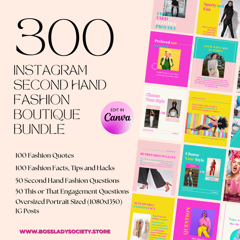 300 Instagram Second Hand Fashion Canva