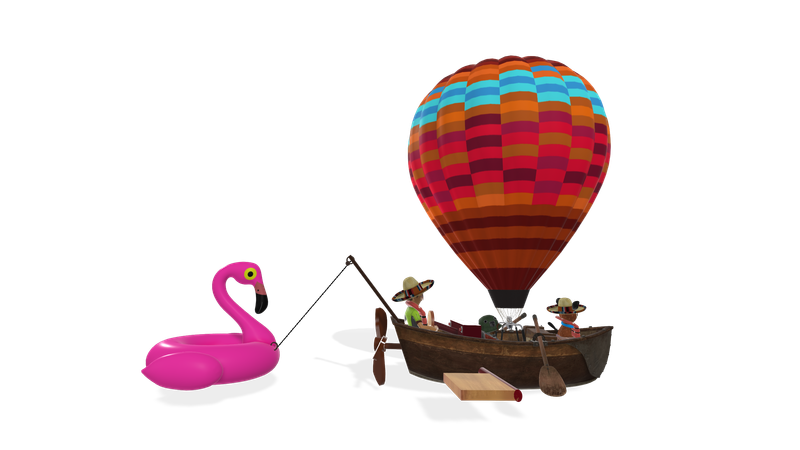 3DModel- air balloon sea duck