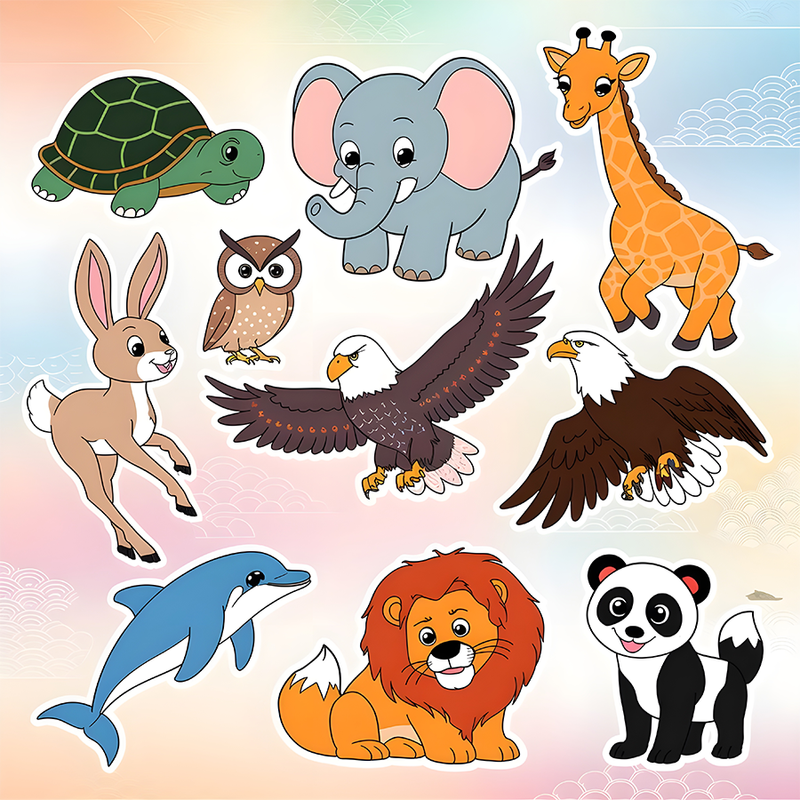 FUNNY ANIMALS STICKER SHEET