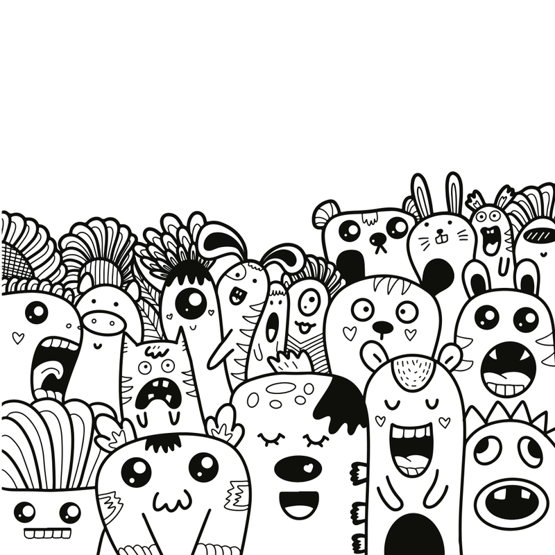 Printable Peep Doodle Monster Coloring