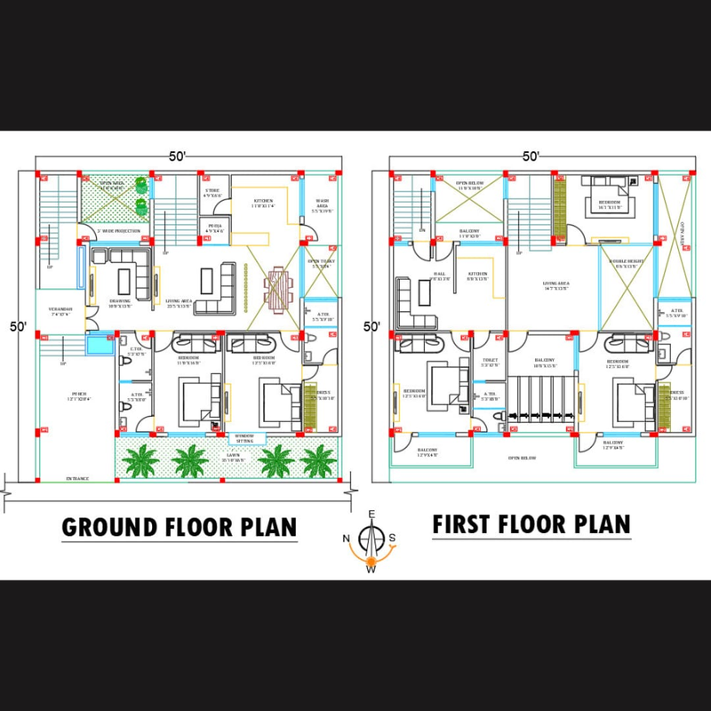 50'X50' west face 2BHK with 2apartments