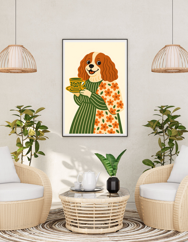 Cavalier Tea Time – Printable Wall Art