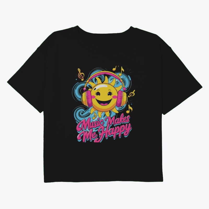 Music Makes Me Happy graphic T-Shirt 