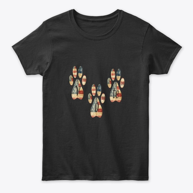 vote, dog paw print flag