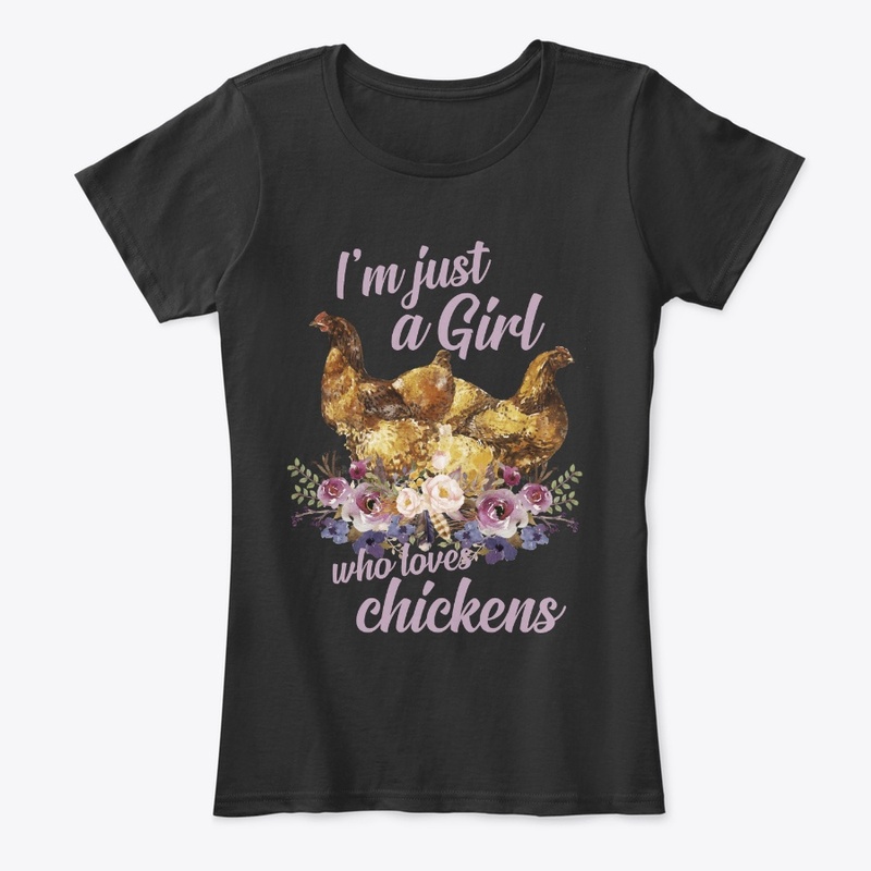 Girl Loves Chickens Watercolor Style