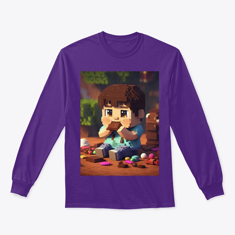 Long Sleeve Tee | Cute boy eating choc