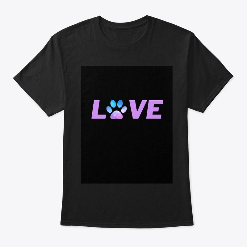 cute dog paw print love t shirt