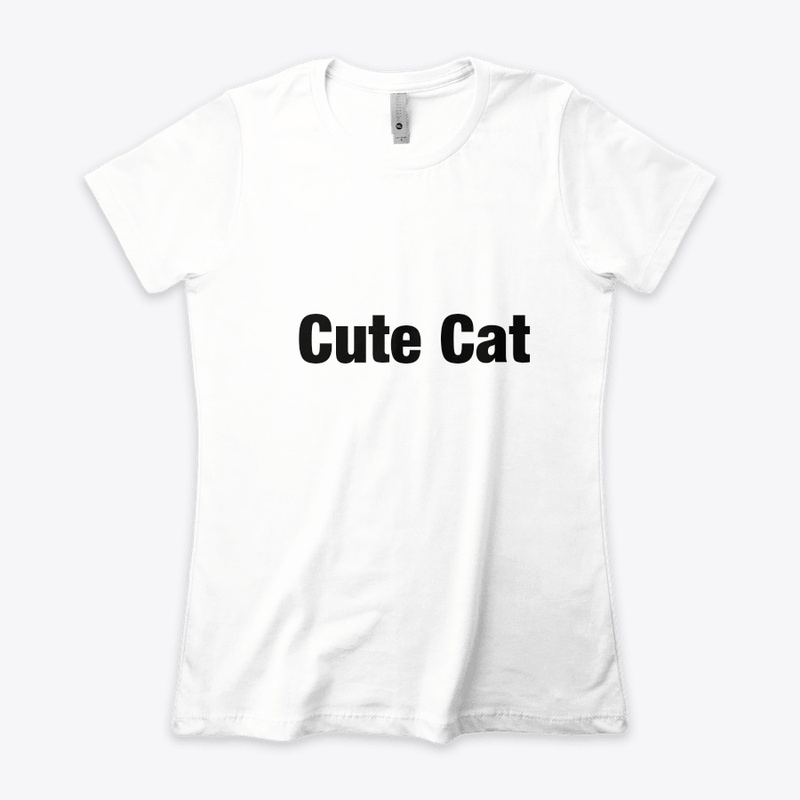 T Shirt with Cute Cat text logo