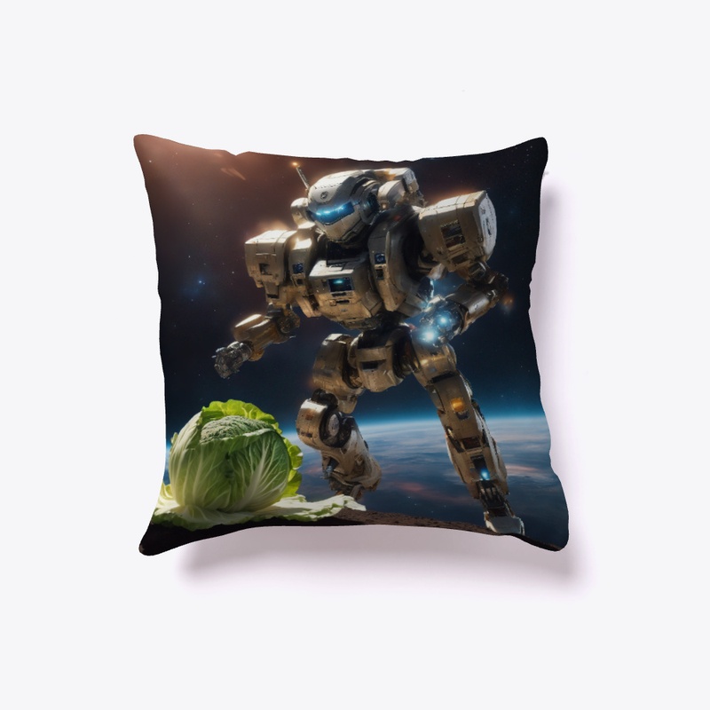 A robot with a cabbage