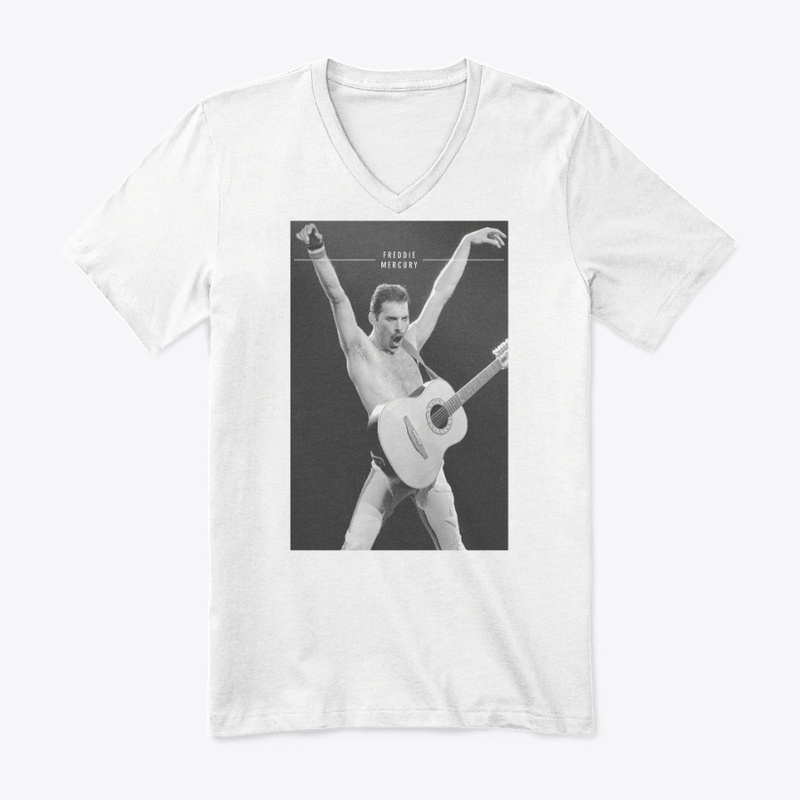 Freddie Mercury Official Live B&W Guitar