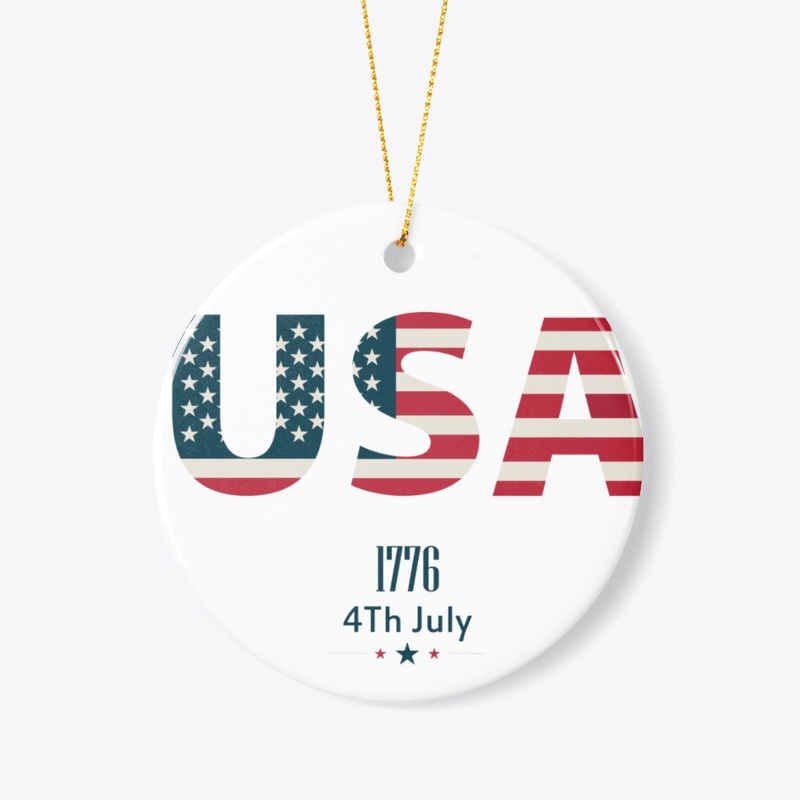 USA Flag  Print T Shirt