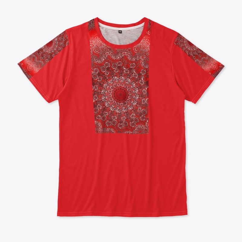 red mandala print