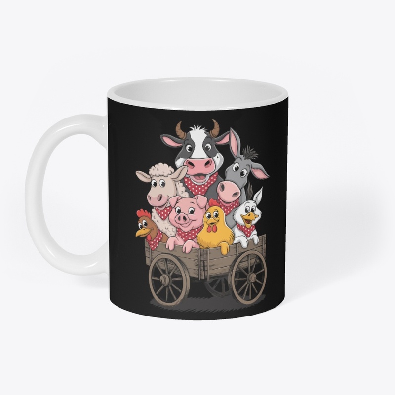 Vintage Retro Cute Farm Animals Kids