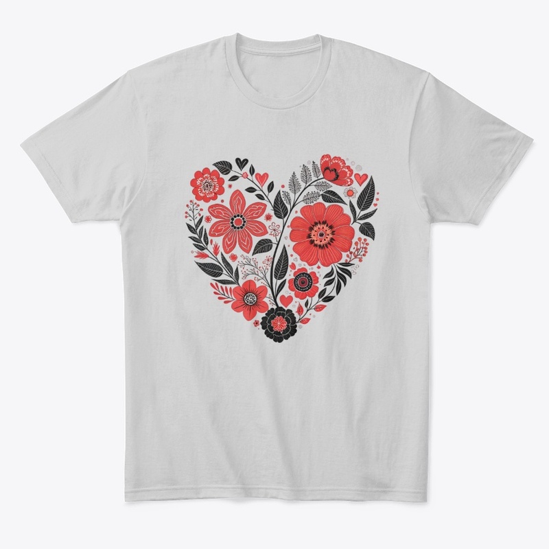 Floral Heart Graphic Tee: Love in Bloom