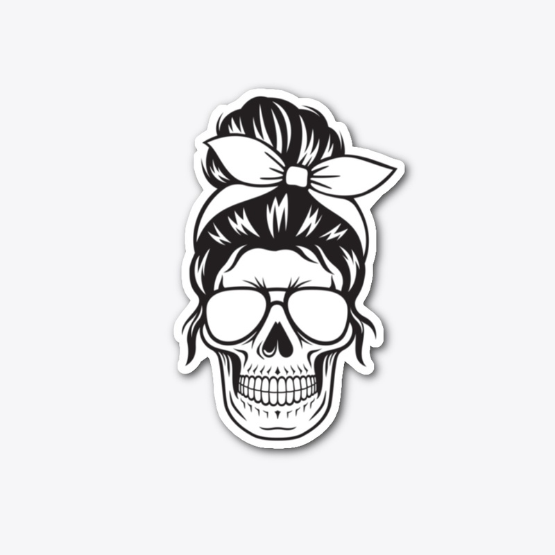 Skull messy bun accessories 