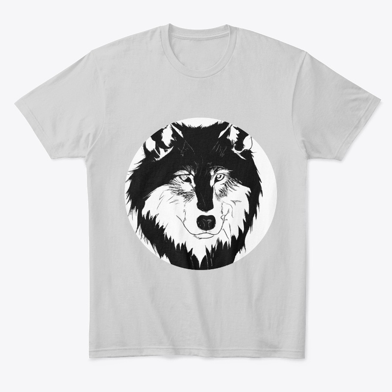 Wolf head black and white