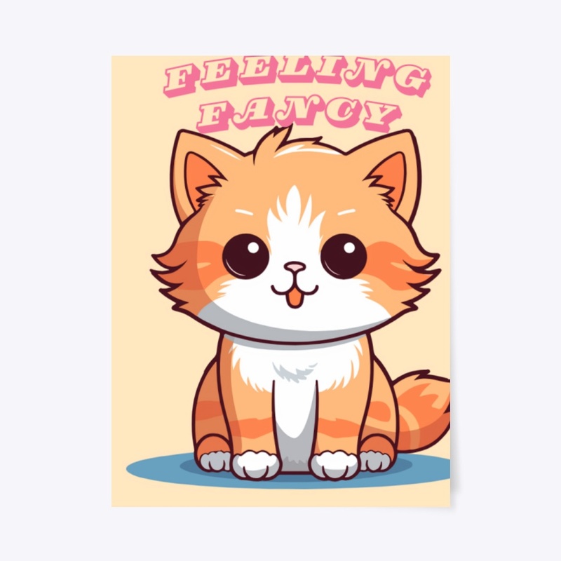 Feeling Fancy Cute Cat – Adorable Kawaii