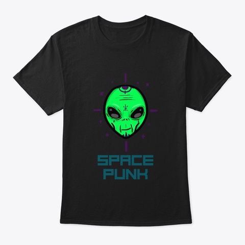 Space Punk Black T-Shirt Front