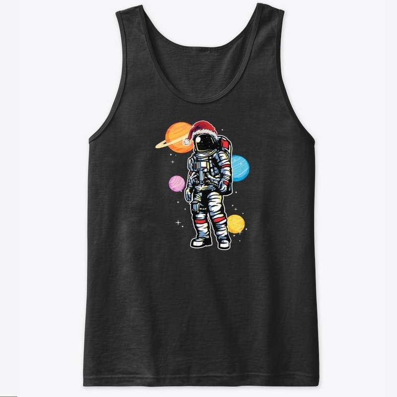 SANTA ASTRONAUT CHRISTMAS TEE SPACE LOVE