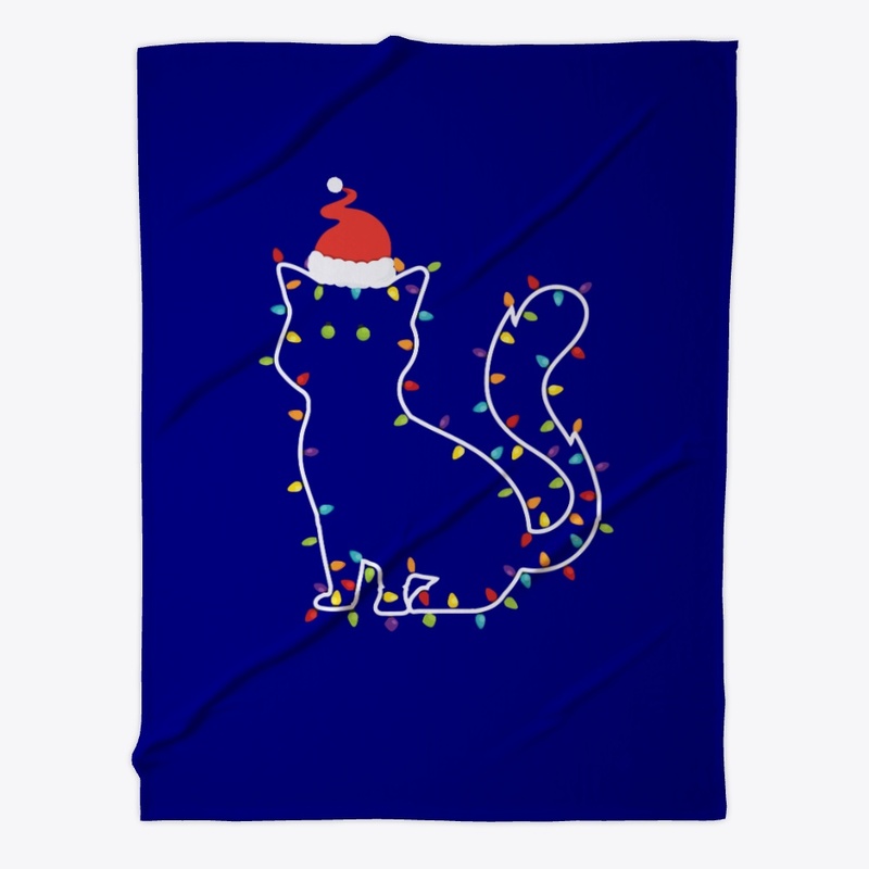 Christmas Cat Made of Lights