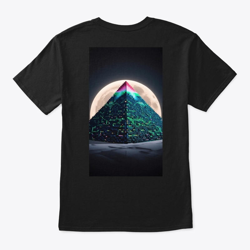 The Great Pyramid with the moon behind